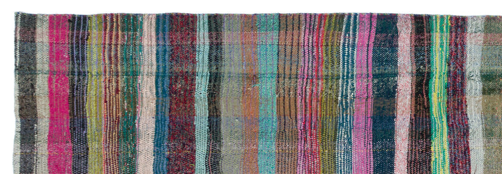 Crete Multi Striped Wool Hand Woven Carpet 137 x 410