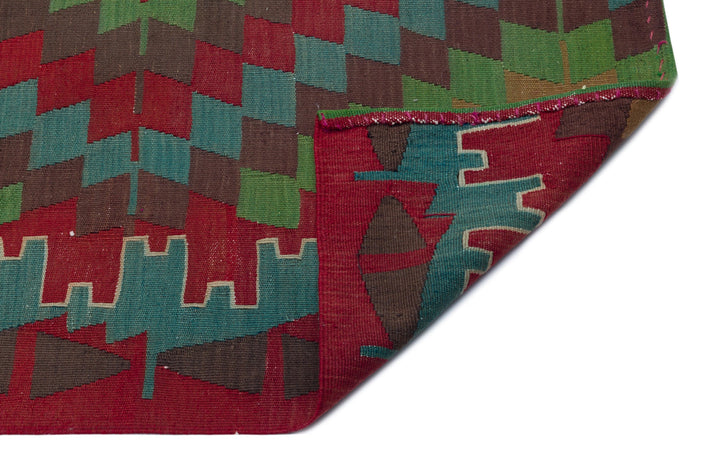 Cretan Brown Geometric Wool Hand Woven Carpet 178 x 306