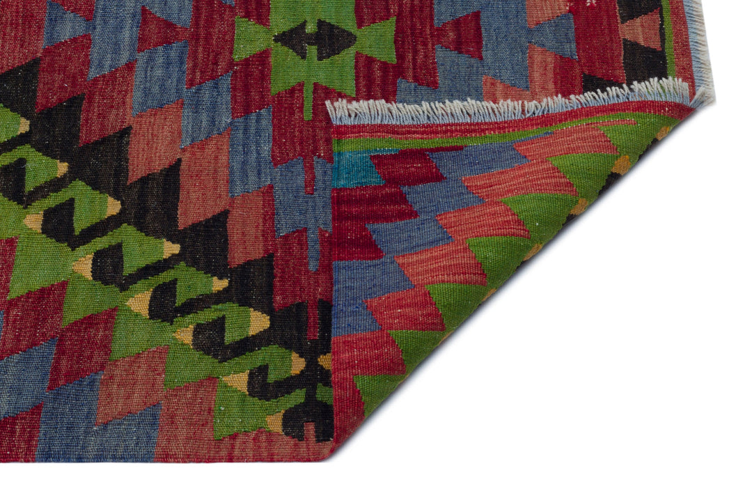 Cretan Brown Geometric Wool Hand Woven Carpet 190 x 267
