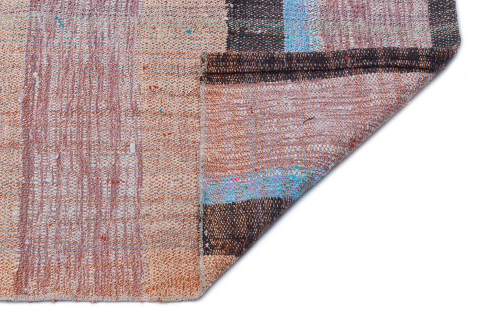 Cretan Beige Striped Wool Hand-Woven Carpet 087 x 333
