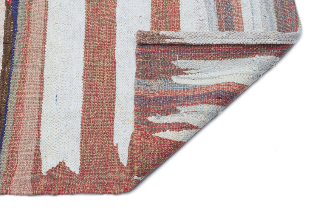 Cretan Beige Striped Wool Hand-Woven Carpet 155 x 250