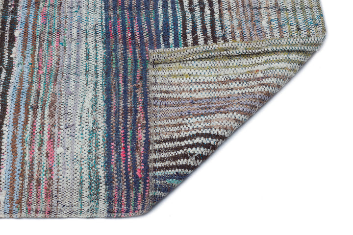 Cretan Beige Striped Wool Hand-Woven Carpet 136 x 284