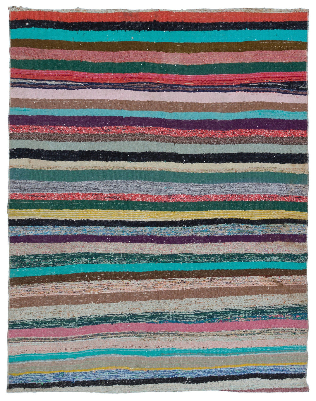 Crete 32331 Multi Striped Wool Hand Woven Carpet 160 x 206