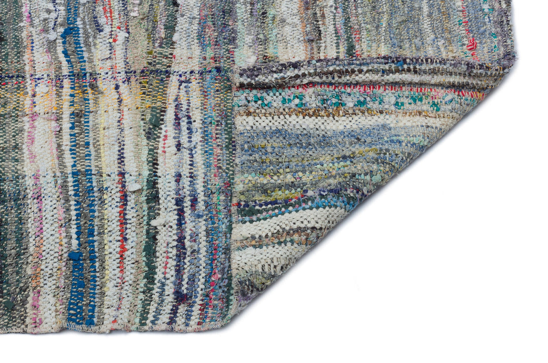 Cretan Beige Striped Wool Hand-Woven Carpet 154 x 320