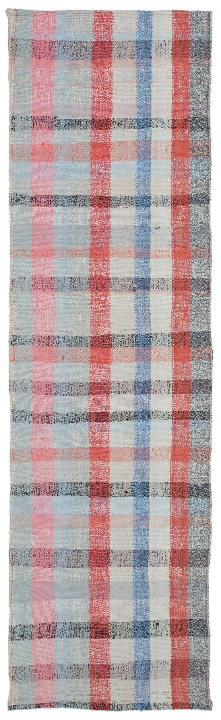 Cretan Beige Striped Wool Hand-Woven Carpet 073 x 255