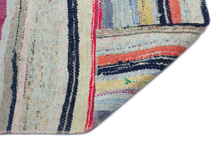 Cretan Beige Striped Wool Hand-Woven Carpet 151 x 230