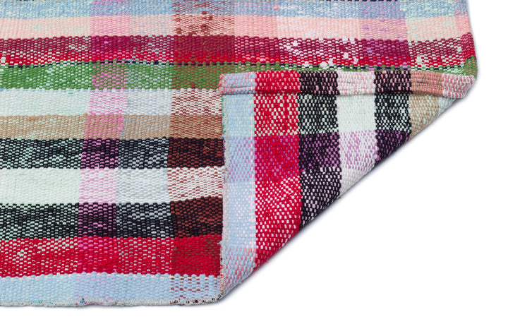 Cretan Beige Striped Wool Hand-Woven Carpet 084 x 231