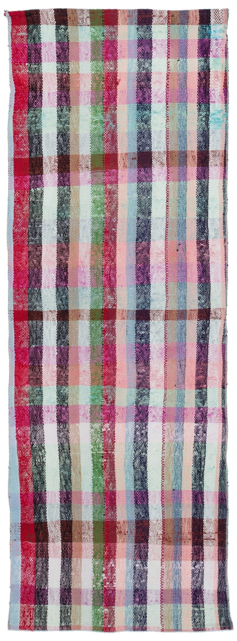 Cretan Beige Striped Wool Hand-Woven Carpet 084 x 231