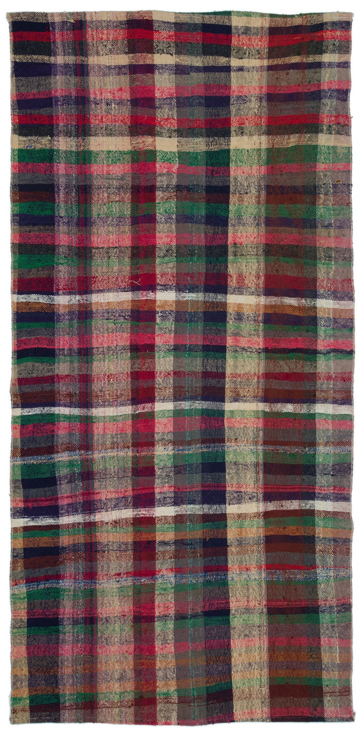 Crete Multi Striped Wool Hand Woven Carpet 134 x 283