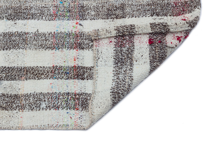 Crete 32494 Beige Striped Wool Hand Woven Carpet 085 x 230