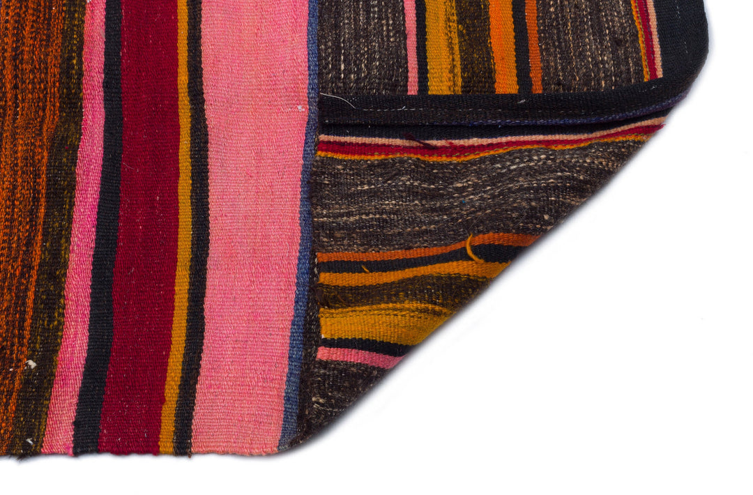 Cretan Red Striped Wool Hand-Woven Carpet 149 x 256