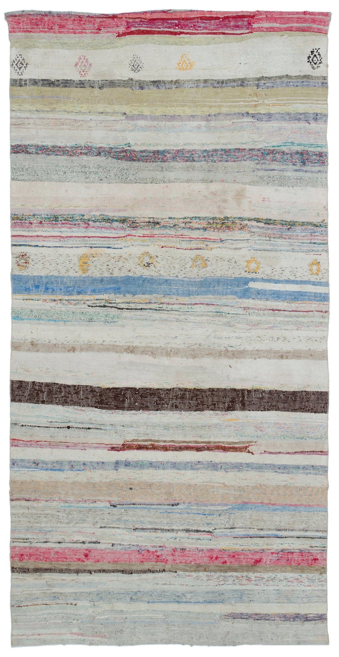 Crete 32538 Beige Striped Wool Hand Woven Carpet 140 x 280