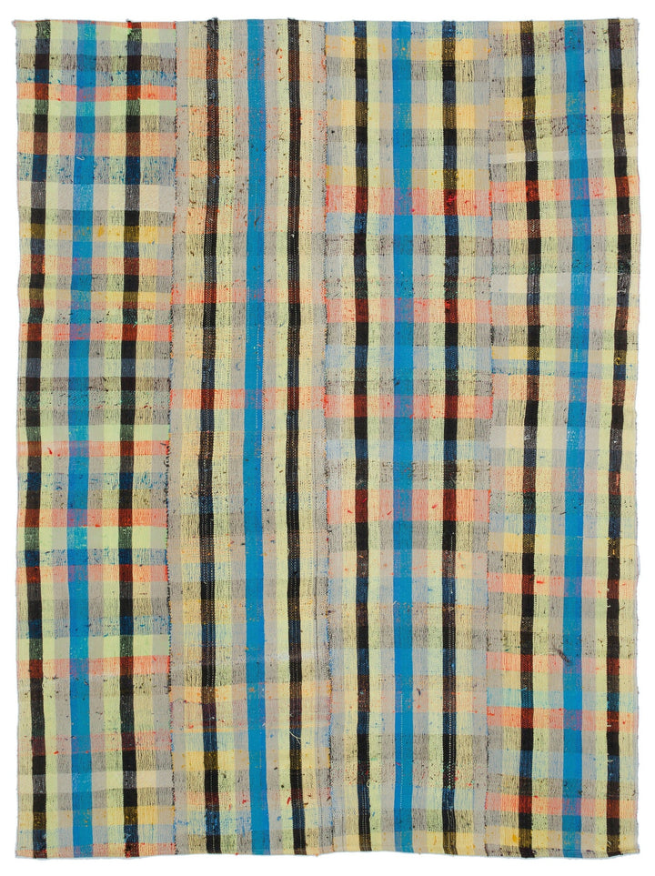 Cretan Beige Striped Wool Hand-Woven Rug 174 x 240