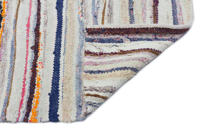 Cretan Beige Striped Wool Hand Woven Carpet 160 x 200