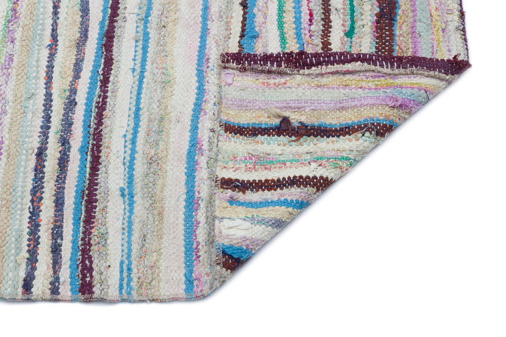 Cretan Beige Striped Wool Hand-Woven Carpet 152 x 085