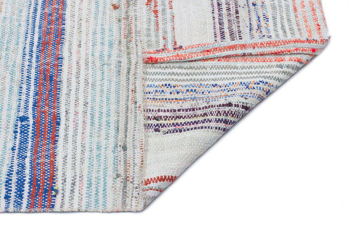 Cretan Beige Striped Wool Hand-Woven Carpet 138 x 271
