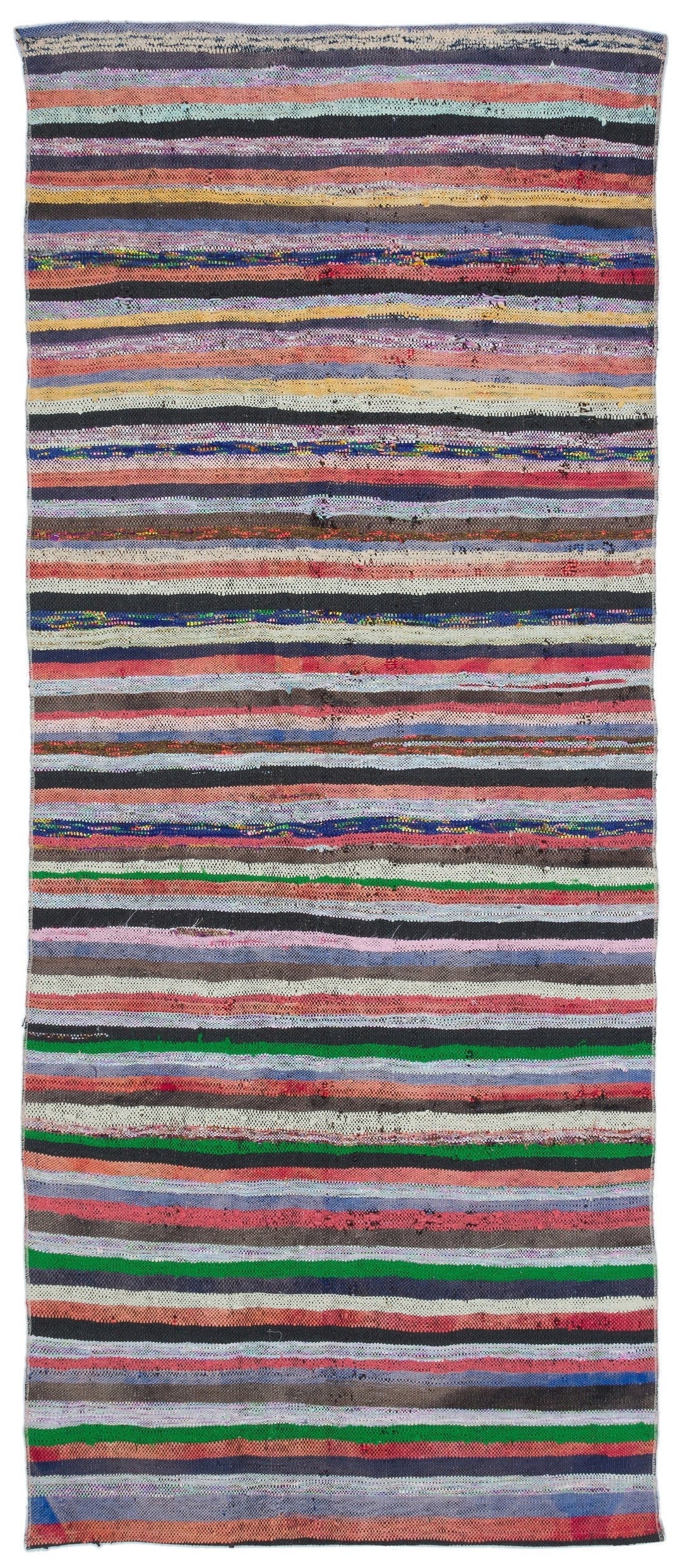 Crete Multi Striped Wool Hand Woven Carpet 116 x 270