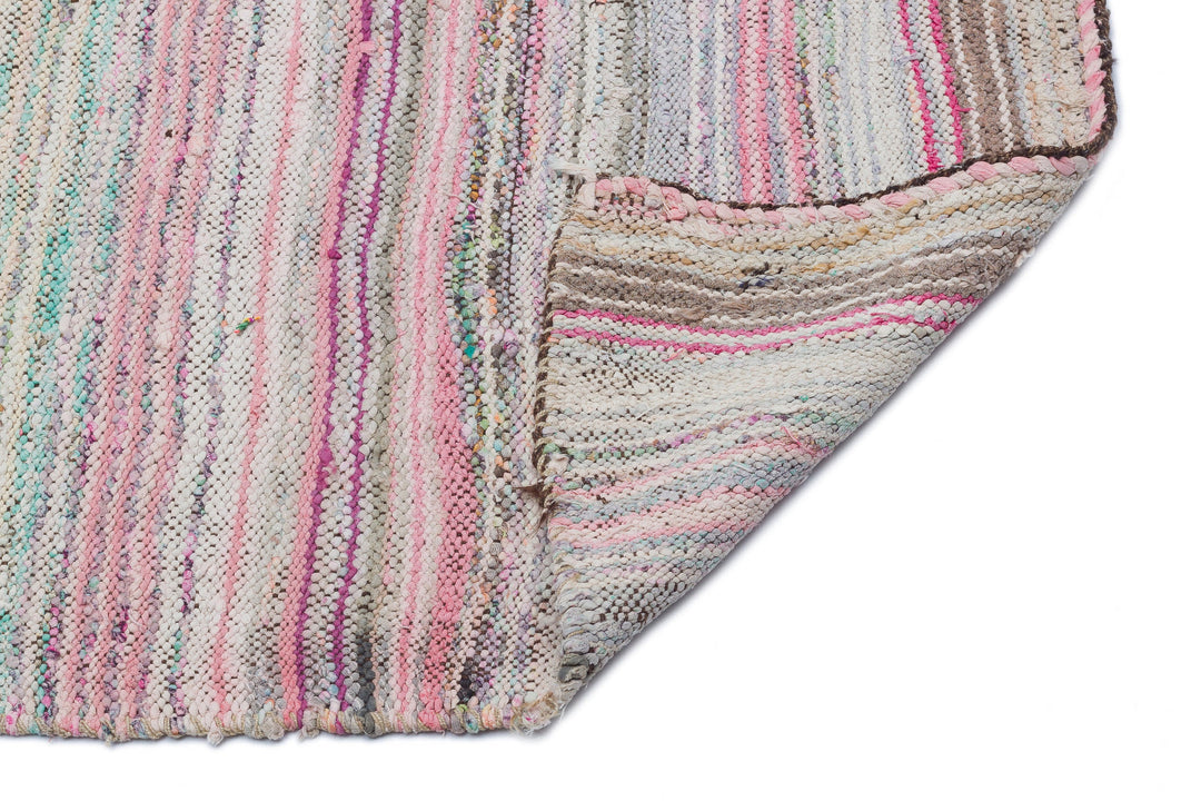 Cretan Beige Striped Wool Hand-Woven Rug 174 x 272