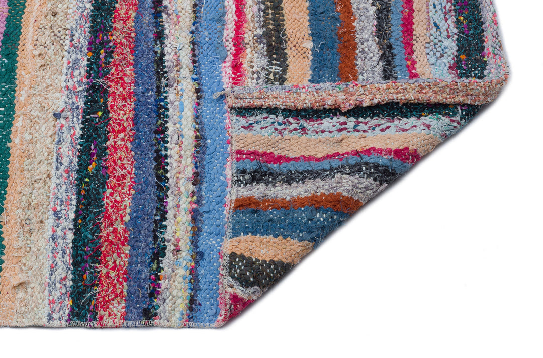 Cretan Beige Striped Wool Hand Woven Carpet 168 x 261