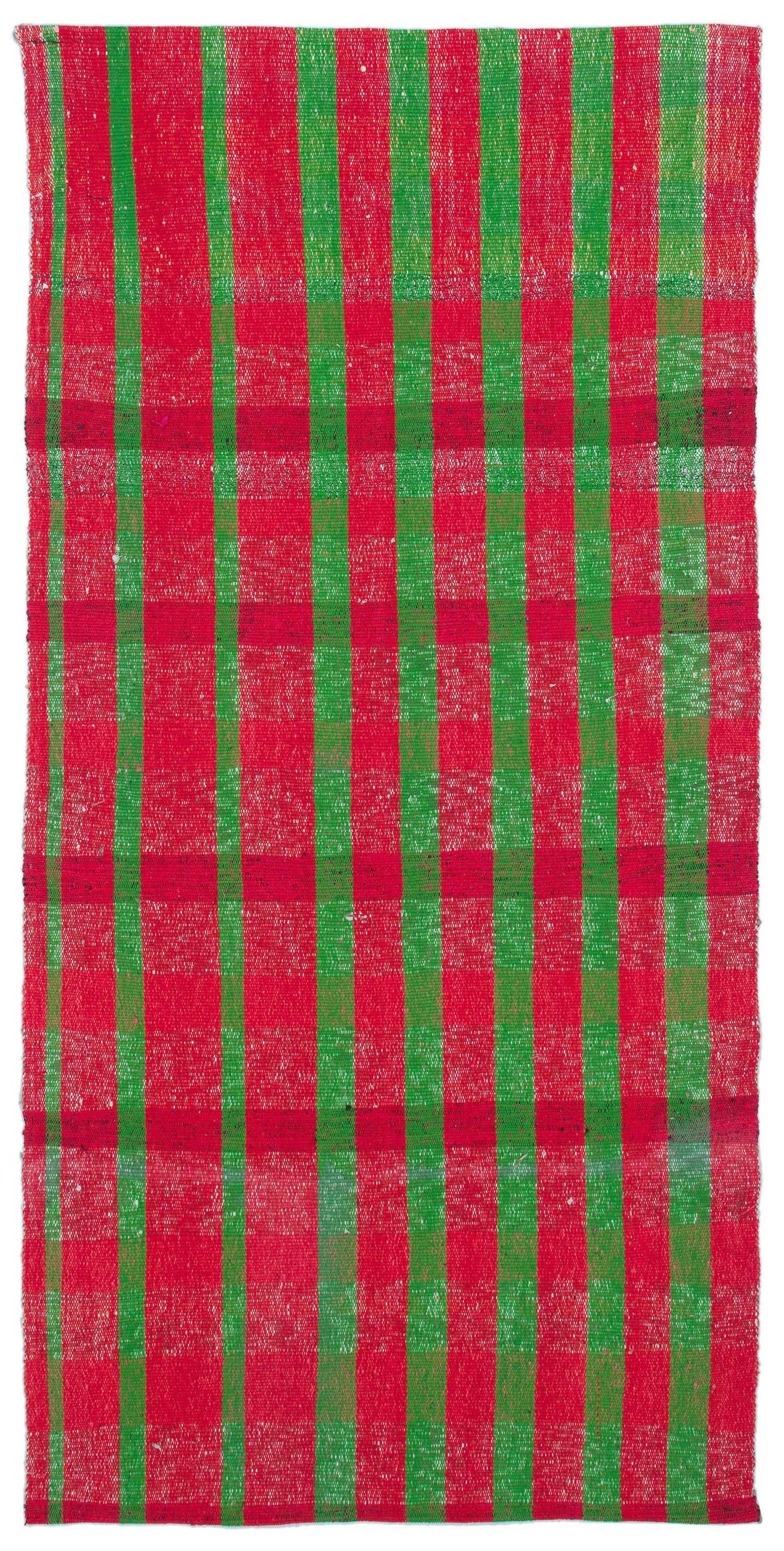Cretan Red Striped Wool Hand-Woven Carpet 112 x 235