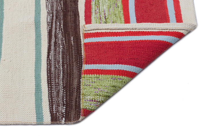 Crete Multi Striped Wool Hand Woven Carpet 146 x 373