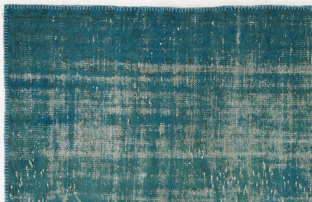 Athens Turquoise Tumbled Wool Hand Woven Carpet 153 x 264