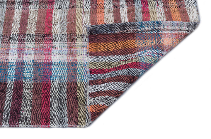 Cretan Brown Striped Wool Hand-Woven Carpet 091 x 258