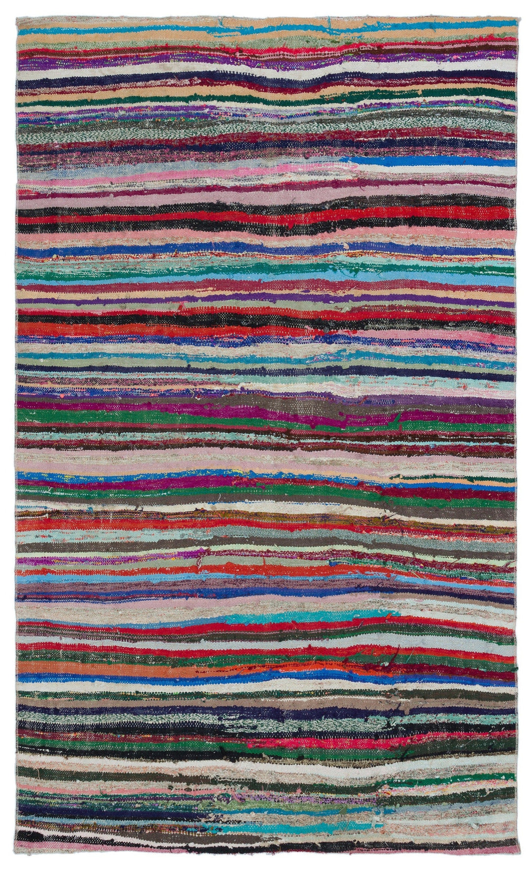 Crete Multi Striped Wool Hand Woven Carpet 142 x 244