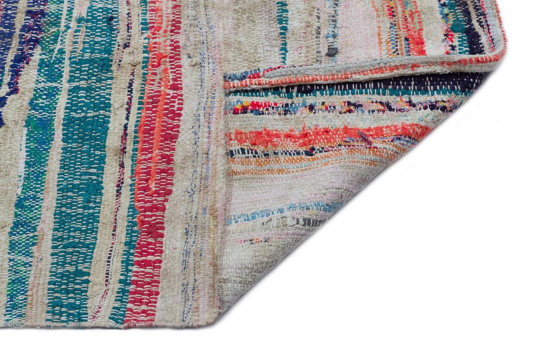 Cretan Beige Striped Wool Hand-Woven Carpet 160 x 264