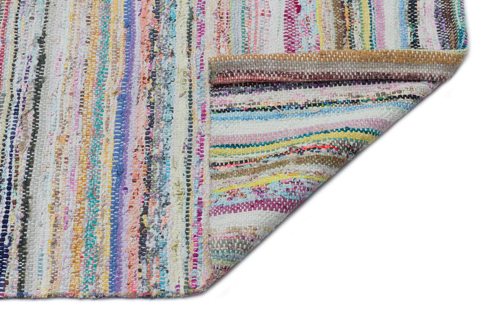 Cretan Beige Striped Wool Hand Woven Carpet 179 x 323