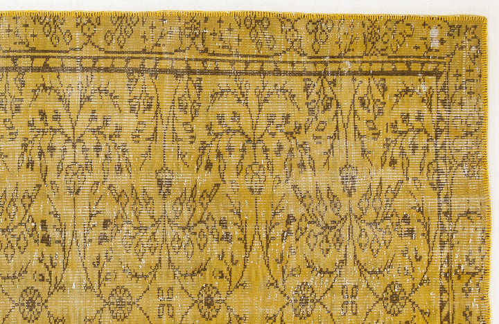 Athens Yellow Tumbled Wool Hand Woven Carpet 165 x 285