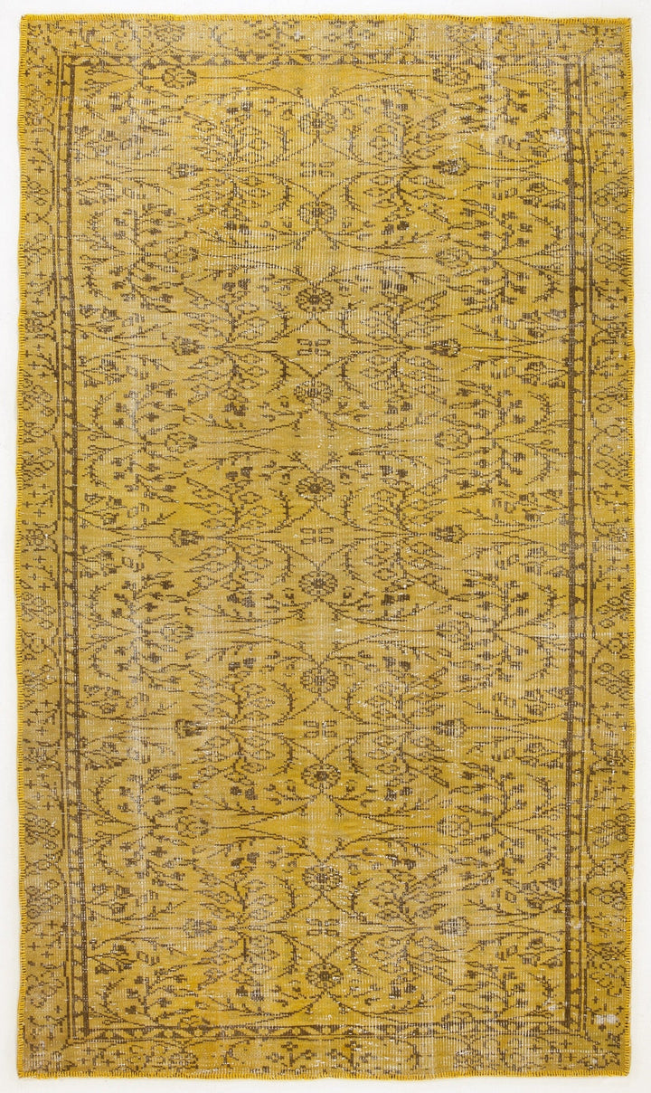 Athens Yellow Tumbled Wool Hand Woven Carpet 165 x 285