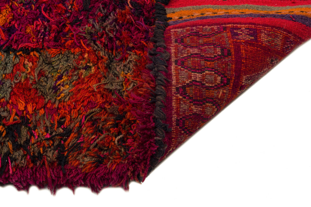 Cretan Red Floral Wool Hand Woven Carpet 110 x 300