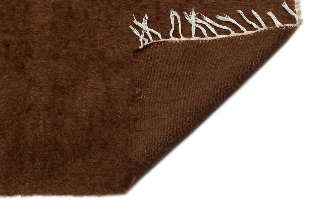 Cretan Brown Geometric Wool Hand Woven Rug 133 x 200