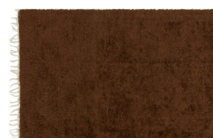 Cretan Brown Geometric Wool Hand Woven Rug 133 x 200