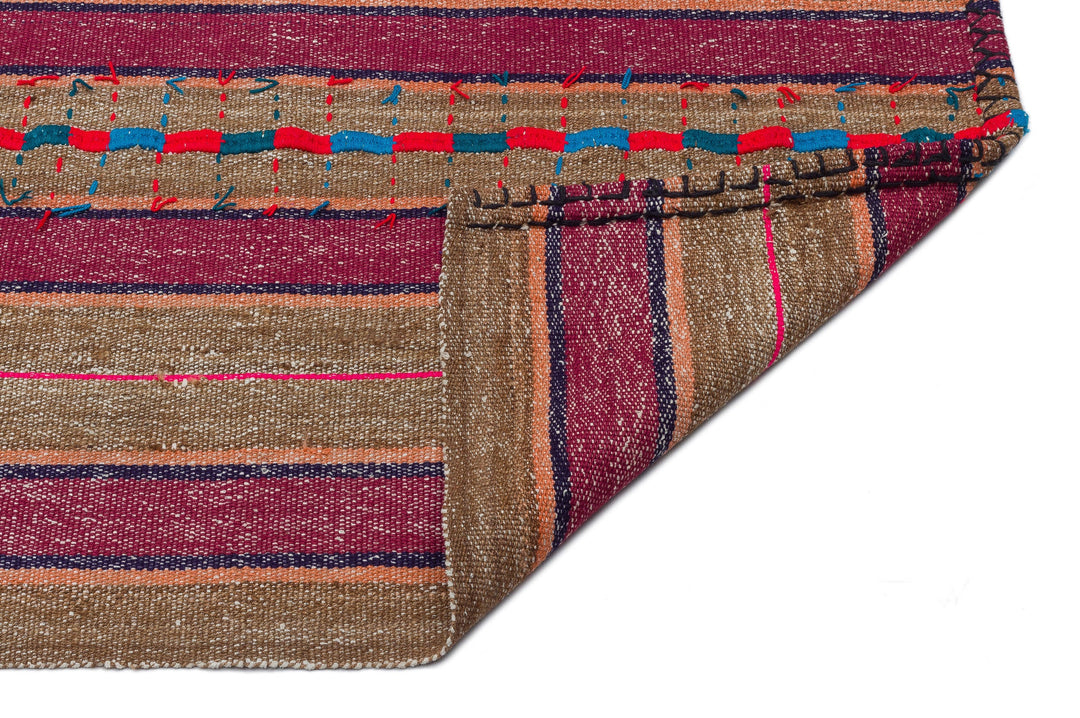 Cretan Beige Striped Wool Hand-Woven Carpet 171 x 280