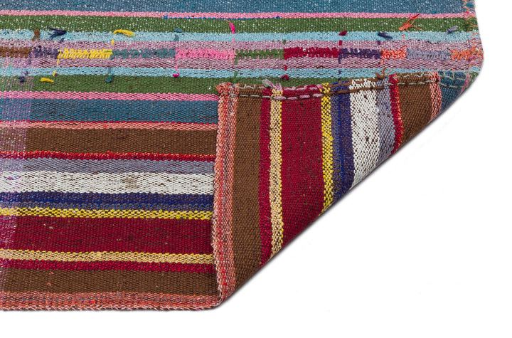 Cretan Beige Striped Wool Hand-Woven Rug 177 x 258