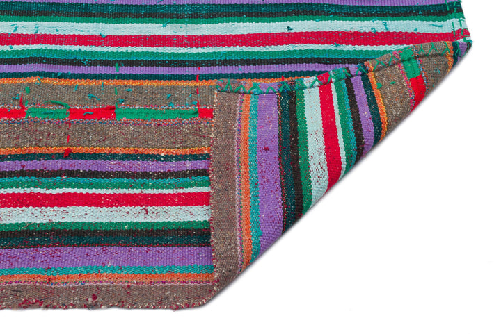 Cretan Beige Striped Wool Hand-Woven Carpet 131 x 227