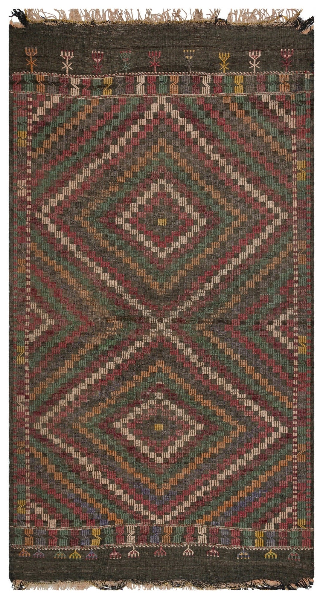 Cretan Beige Striped Wool Hand-Woven Carpet 158 x 290