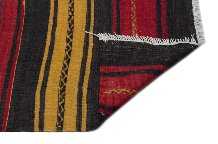 Crete Multi Striped Wool Hand Woven Carpet 145 x 432