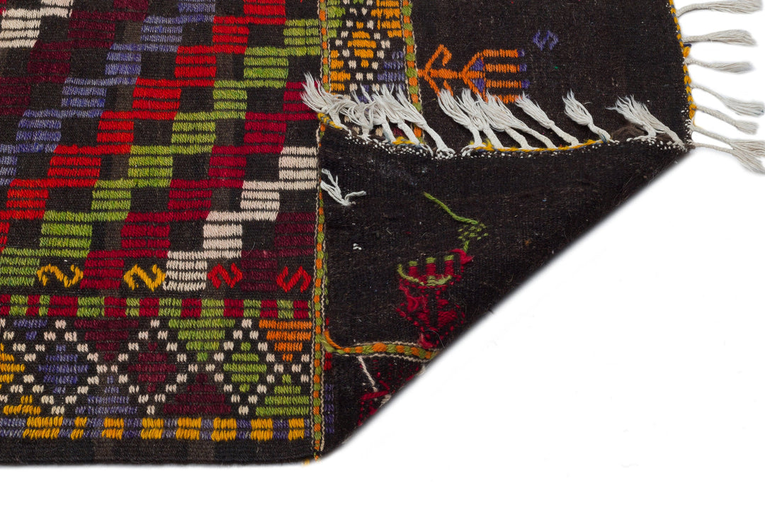 Cretan Brown Geometric Wool Hand-Woven Rug 174 x 273