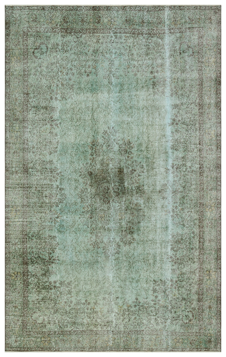 Athens Turquoise Tumbled Wool Hand Woven Carpet 207 x 331