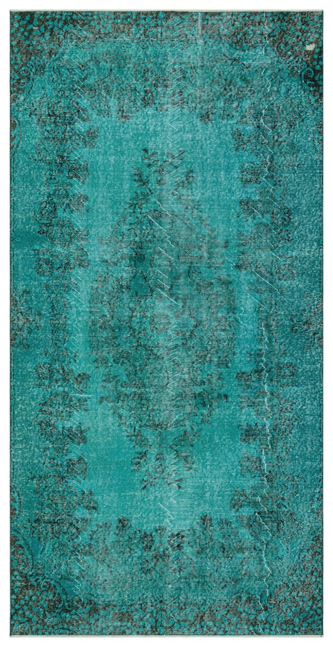 Athens Turquoise Tumbled Wool Hand Woven Carpet 150 x 302