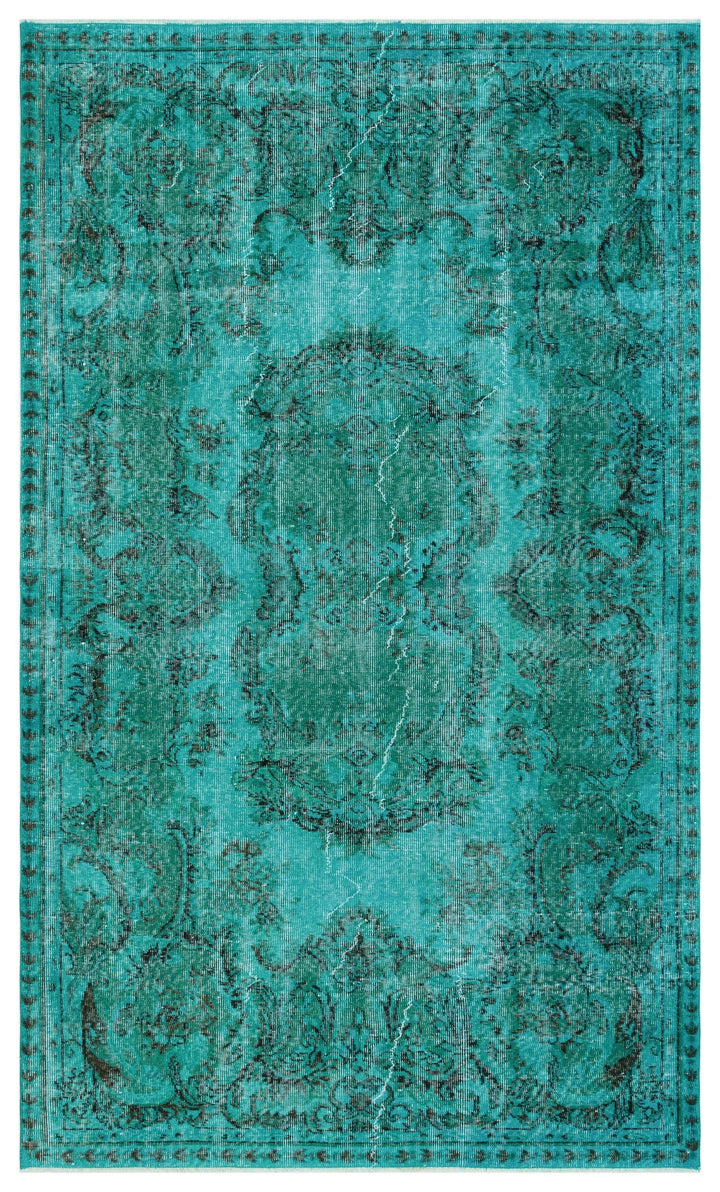 Athens Turquoise Tumbled Wool Hand Woven Carpet 158 x 266