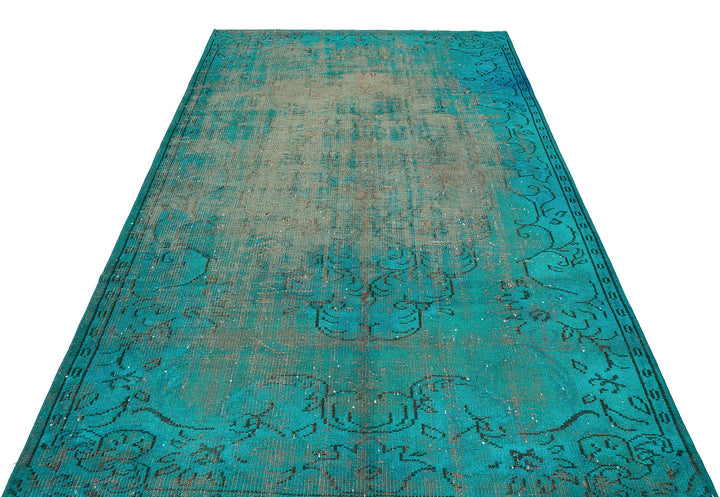 Athens Turquoise Tumbled Wool Hand Woven Carpet 166 x 273