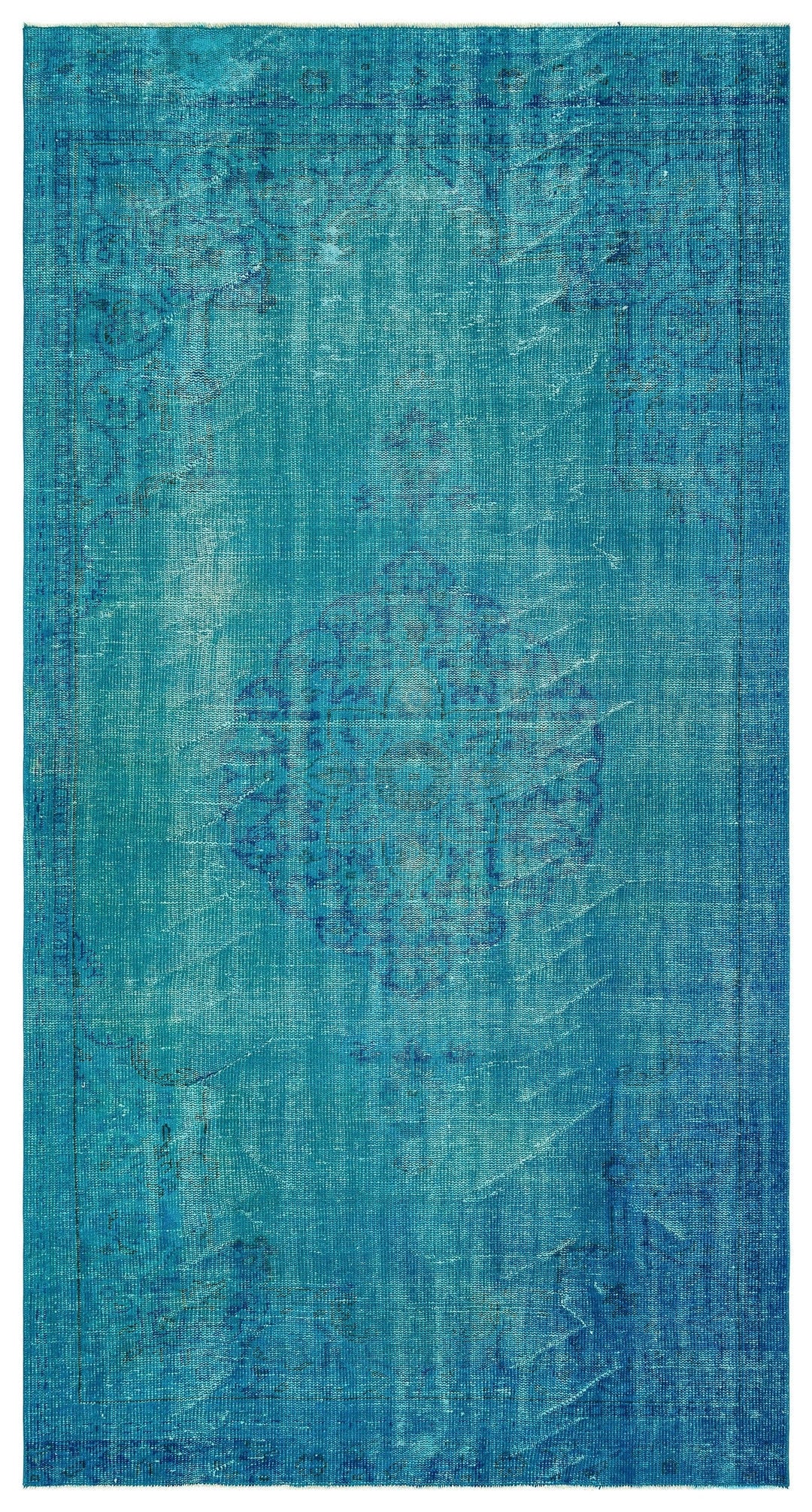 Athens Turquoise Tumbled Wool Hand Woven Carpet 165 x 311