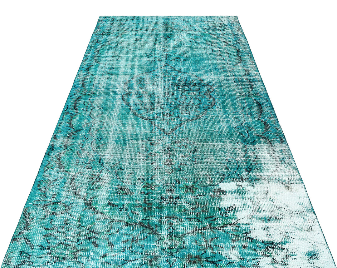 Athens Turquoise Tumbled Wool Hand Woven Rug 141 x 266