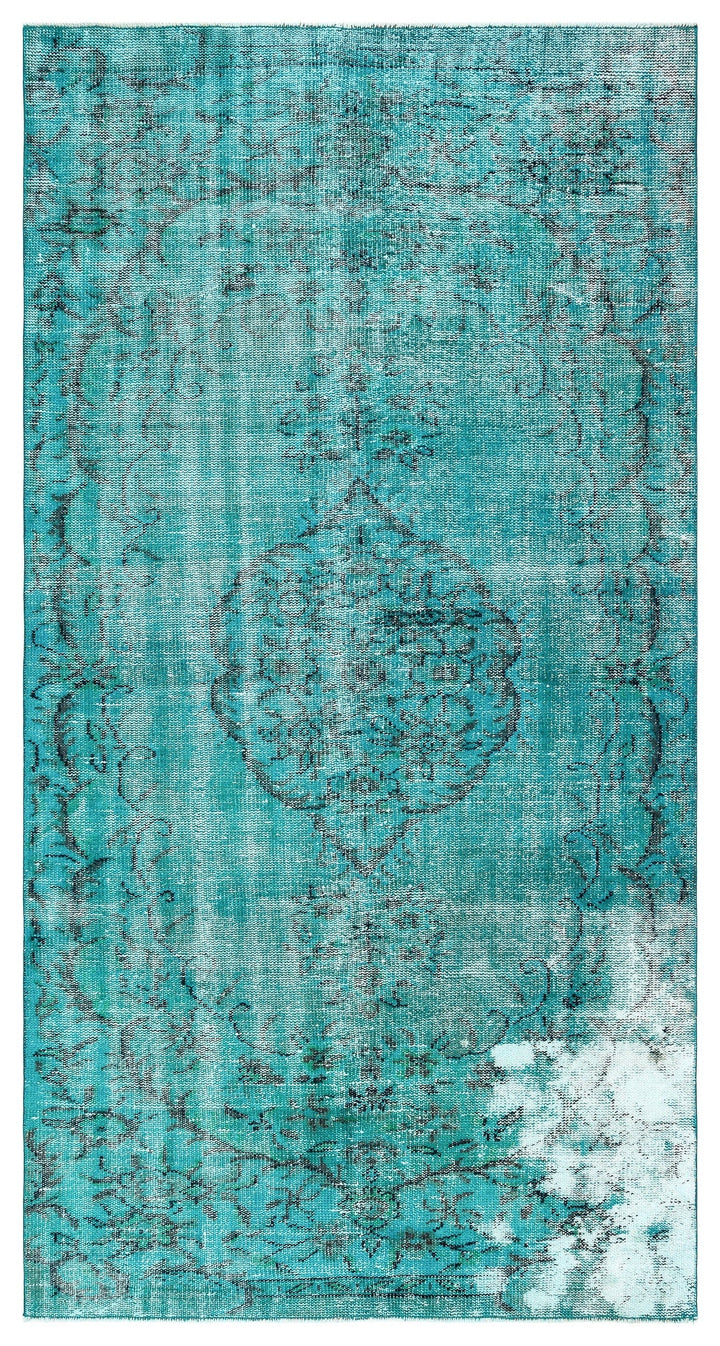 Athens Turquoise Tumbled Wool Hand Woven Rug 141 x 266