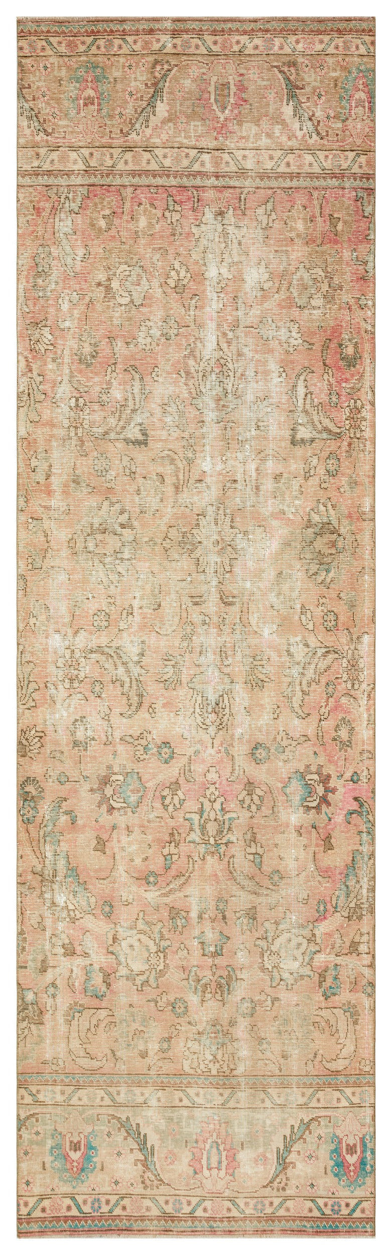 Epirus Beige Tumbled Wool Hand Woven Carpet 116 x 391