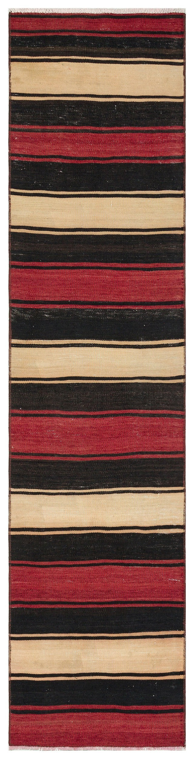 Crete Multi Striped Wool Hand Woven Carpet 056 x 225